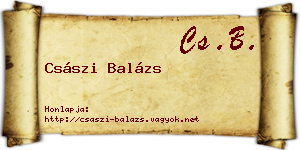 Császi Balázs névjegykártya