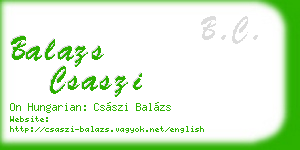 balazs csaszi business card