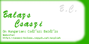 balazs csaszi business card